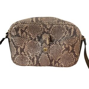 GILI Snake Print Black White Leather Cross Body Bag